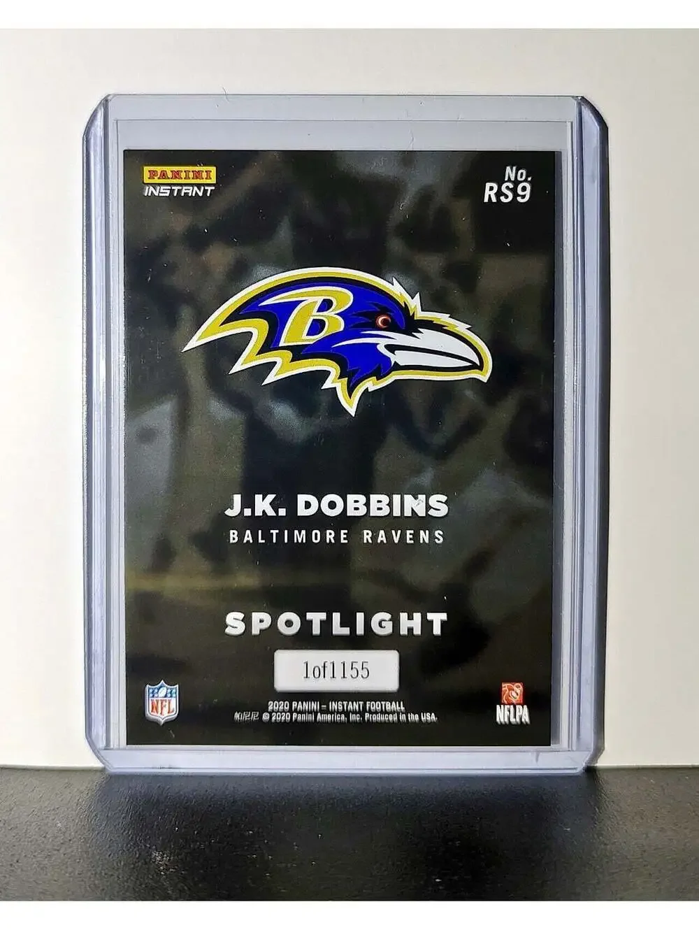 JK Dobbins Rookie 2020 Panini NFL #9 Rookie Spotlight Card Baltimore Ravens